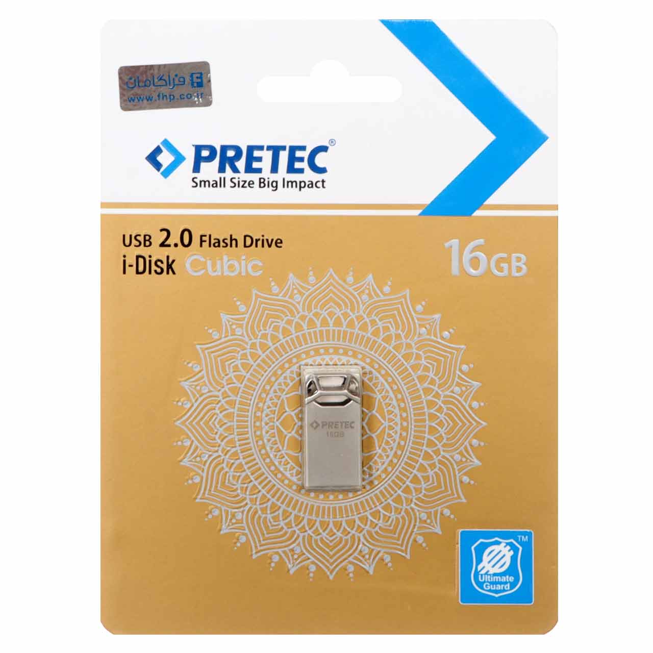 Pretec Cubic USB 2.0 Flash Memory - 16GB - نقره ای (گارانتی فراگامان)